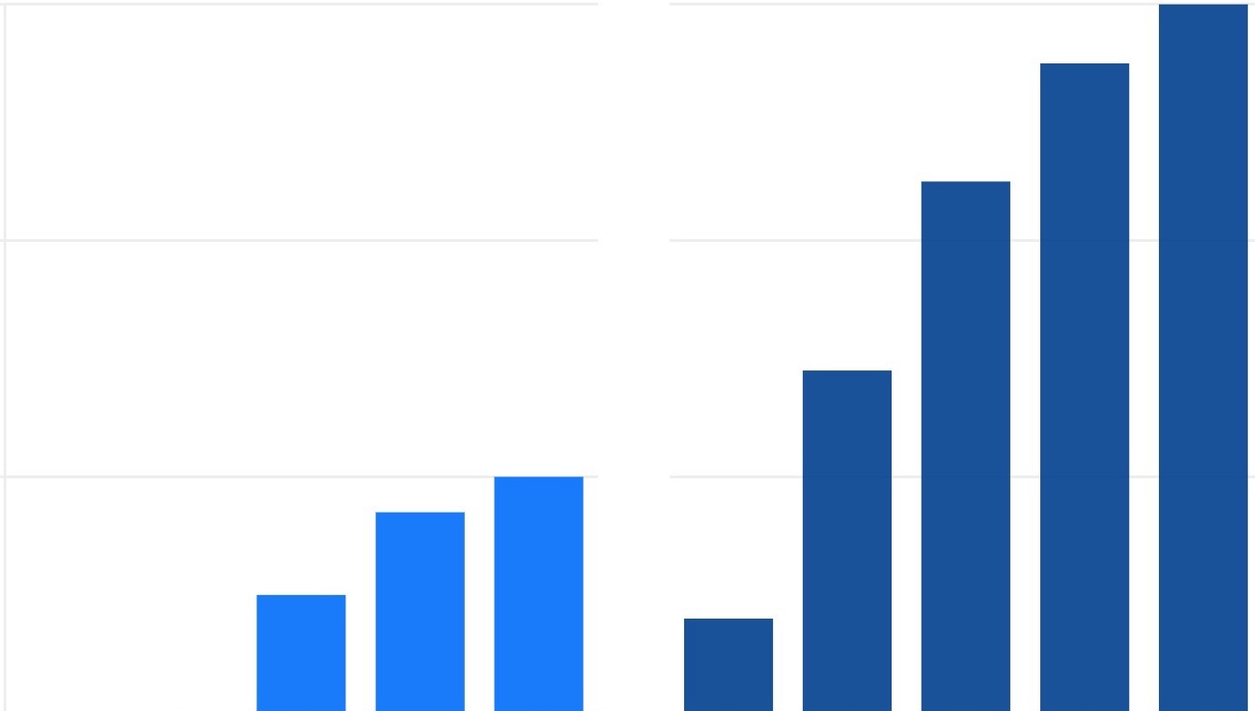 Bar chart in shades of blue.