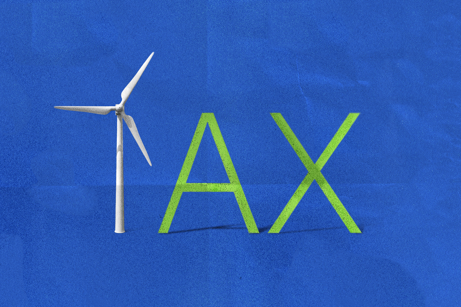 Animated illustration, dollar bills blow in front of the word 