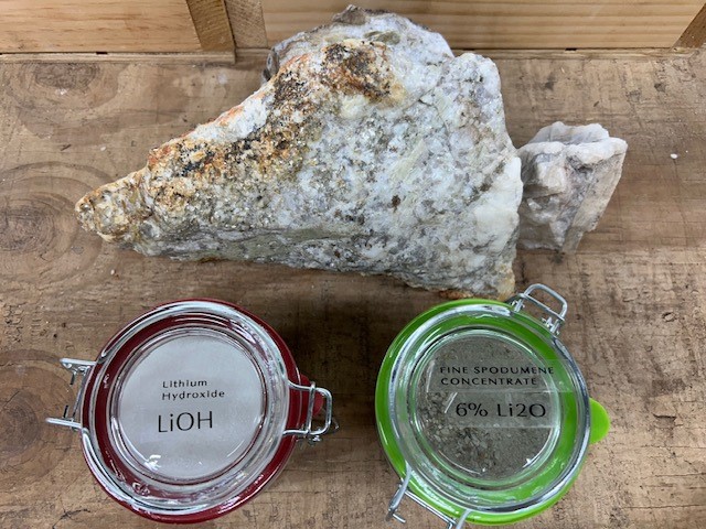 The many stages of making battery ready lithium.