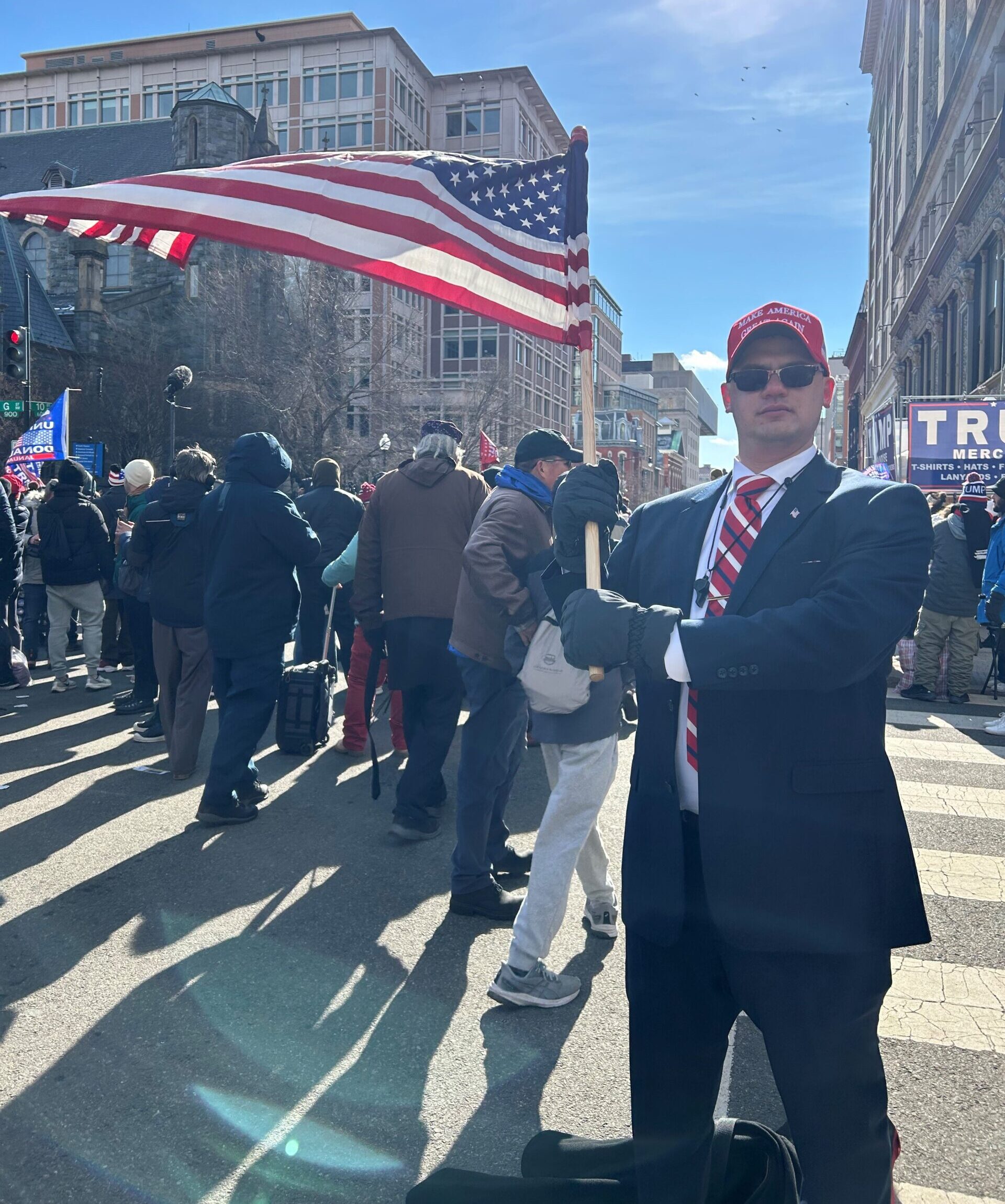 A block away from the Capital One Arena in downtown Washington D.C., Joe Smith of New Jersey said he can't wait for "great things to happen" under President Donald Trump. Photo by Amena H. Saiyid
