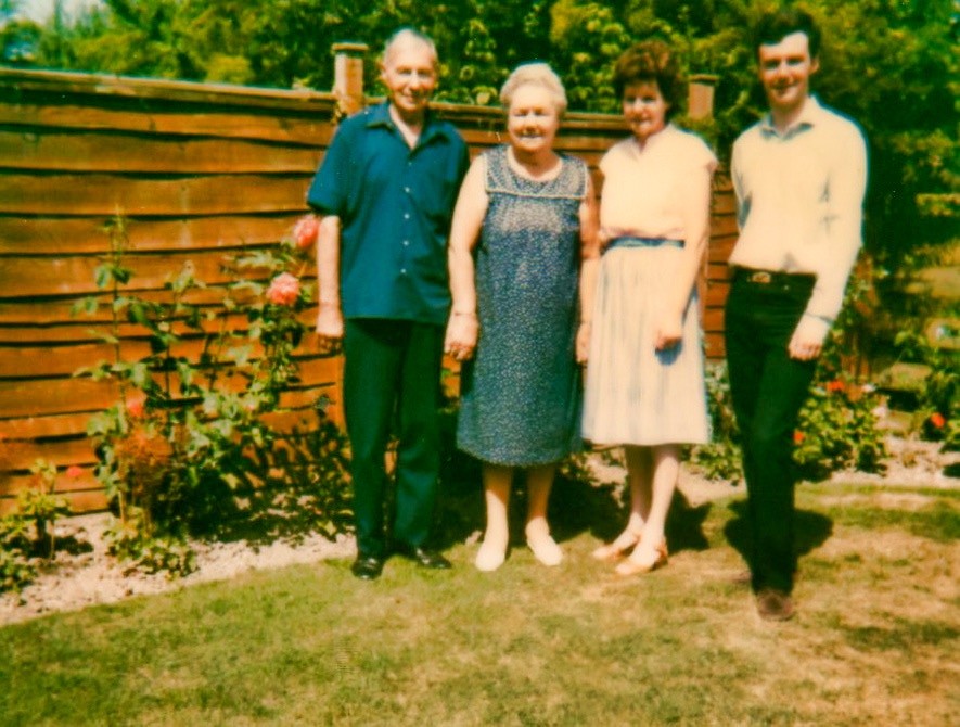 Richard Town (R) with his grandfather, grandmother and mother around 1980.