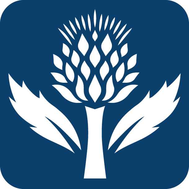 Stylized thistle, the logo mark for Encyclopedia Britannica.