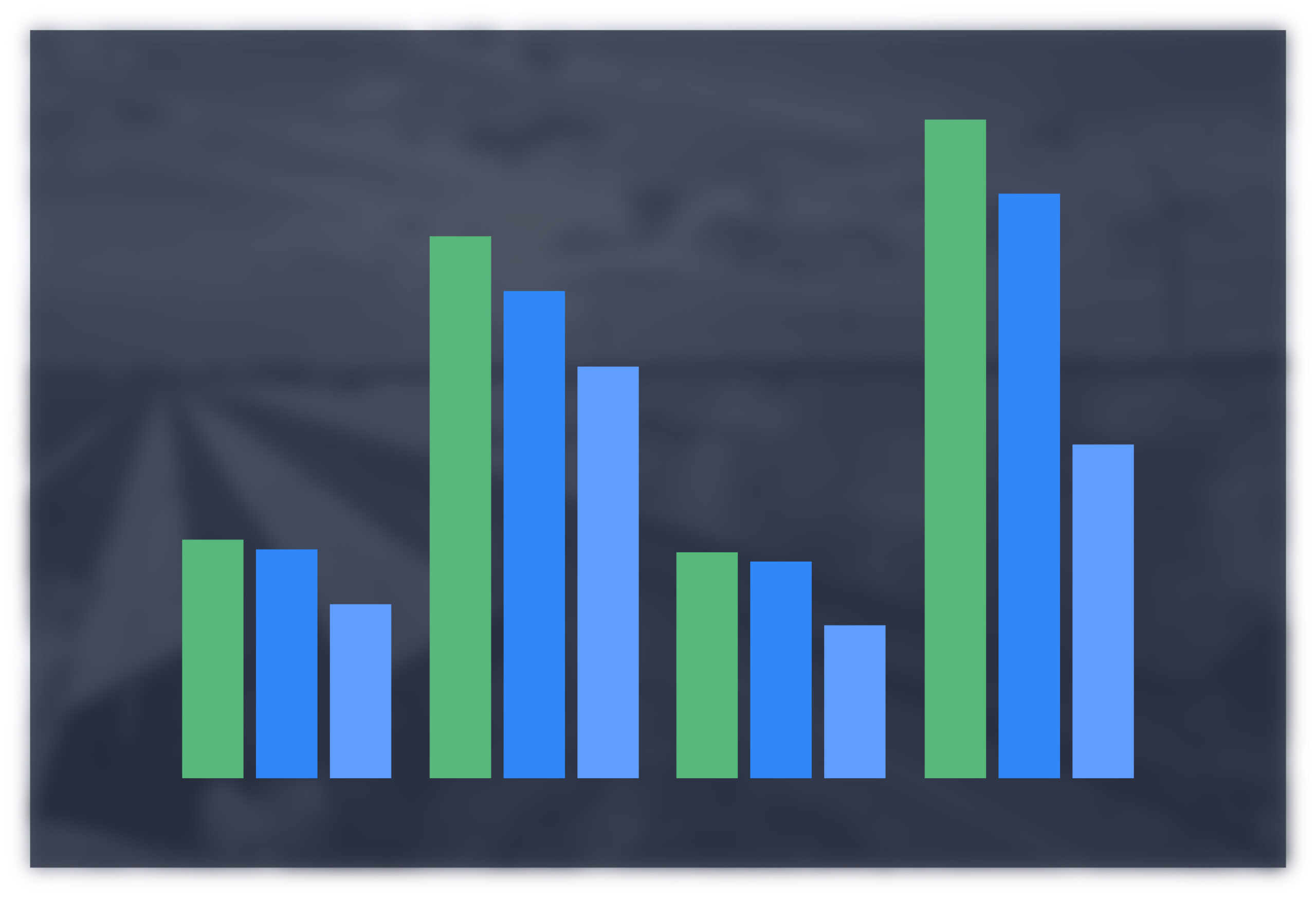Illustration of a bar chart against a dark background.